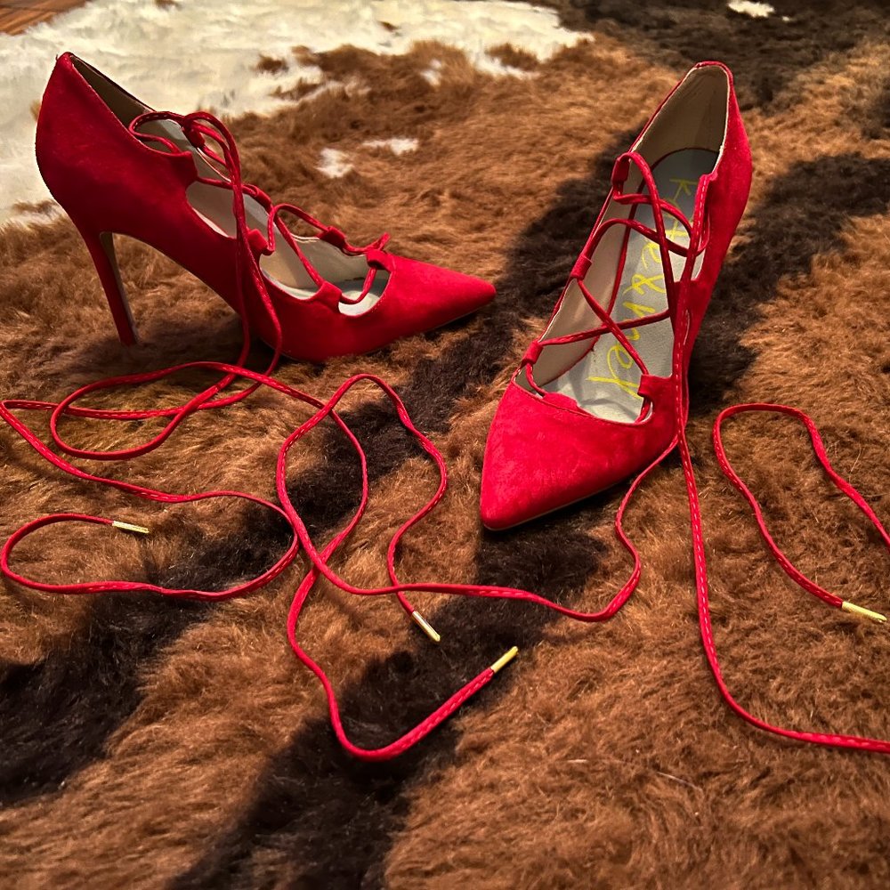 Red Kate & Mel Wrap Heels